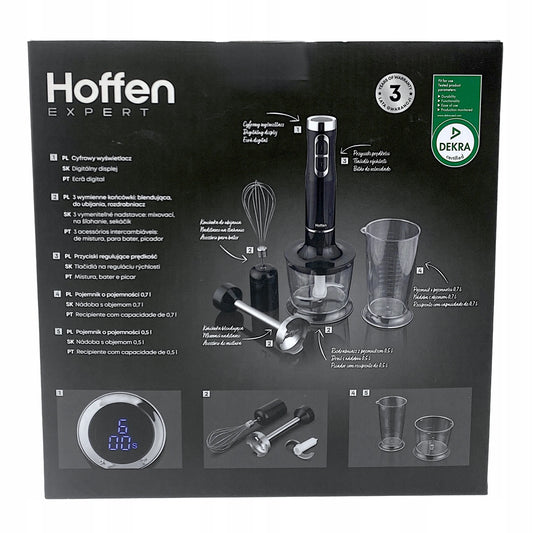 „Hoffen“ rankinis trintuvas 3 viename, 1000 W, su skaitmeniniu ekranu, juodas