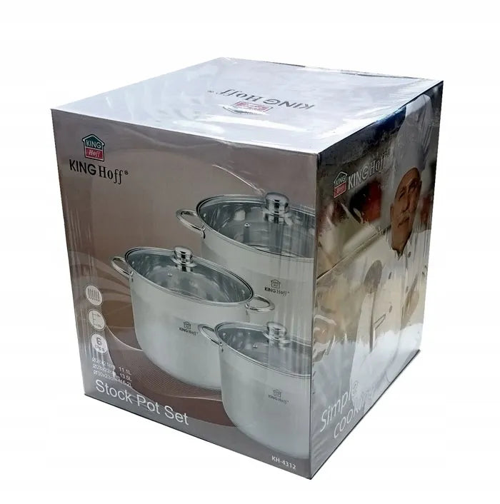 Kinghoff puodų rinkinys 6 dalių 16l/ 13l/ 11l KH-4312