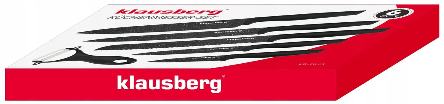 Klausberg KB-7613 marmurine danga dengtas 6 dalių virtuvinių peilių rinkinys