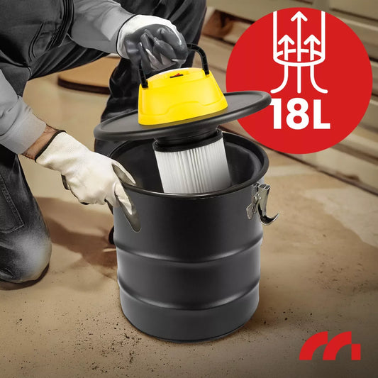 Maltec ML1800-ASH Pramoninis židinio ir pelenų siurblys, 18L, 1800W
