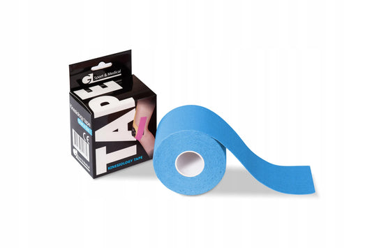Medicininė sportinė kineziologinio teipavimo juosta „TAPE“, mėlyna, 5 cm × 5 m