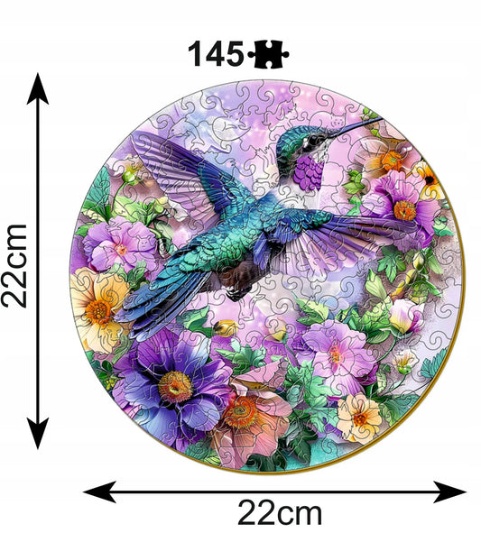 Medinė dėlionė vaikams 145 detalės Skrendantis kolibris dovana vaikams