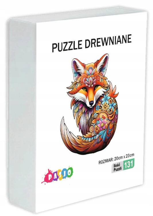 Medinė dėlionė vaikams ir suaugusiems, 131 detalė, Lapė, dovana