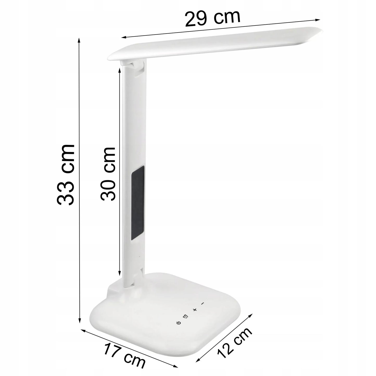 MONTIS LED stalo lempa su LCD ekranu, 5 apšvietimo režimais, laikrodžiu ir žadintuvu