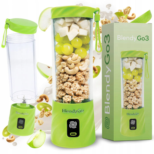 Originalus „BlendyGO 3“ belaidis nešiojamasis trintuvas, USB, 550 ml, žalias