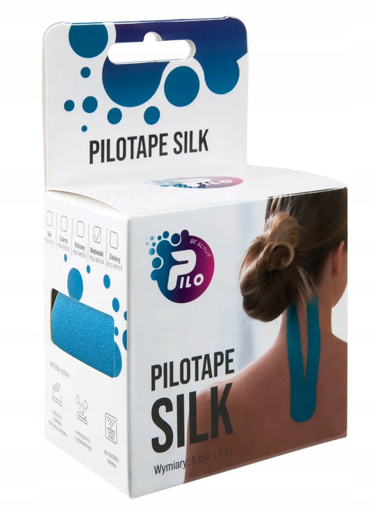 PiloTape Silk kinesiotapingo juosta, 5 cm x 5 m, mėlyna