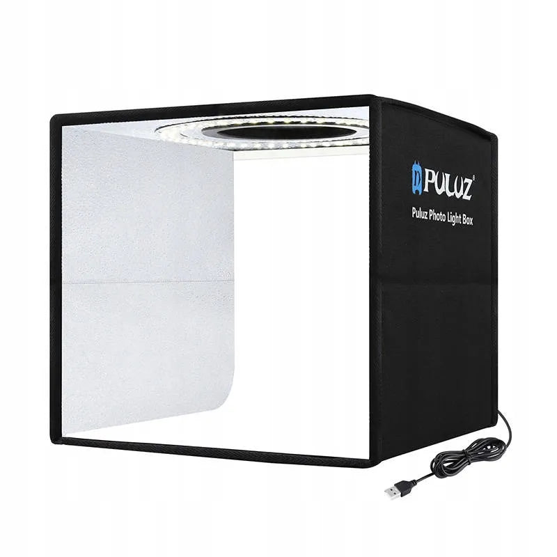 PULUZ PU5025B bešešėlis fotografavimo tentas 25 cm LED USB + fonai