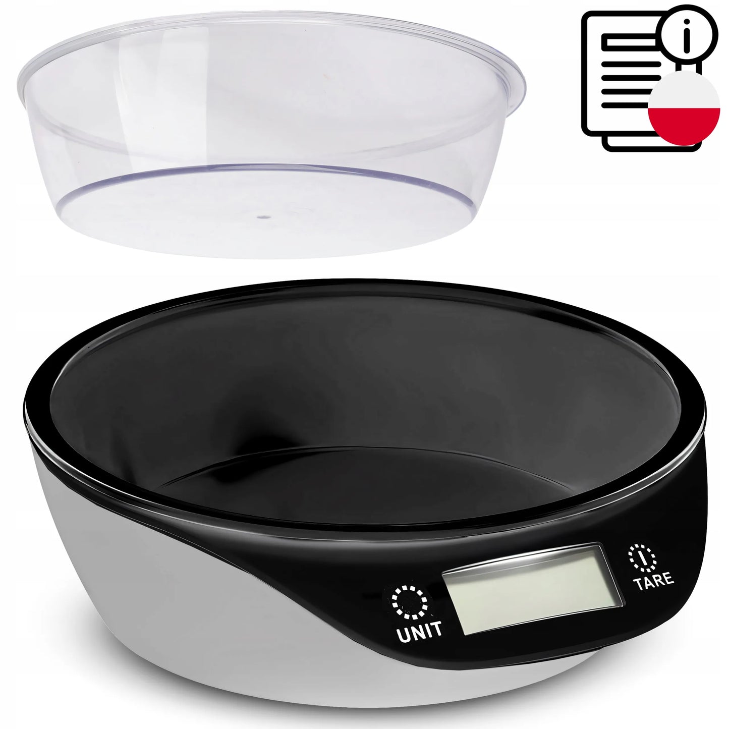 RETOO elektroninės virtuvinės svarstyklės su dubeniu, precizinės 5 kg, juodos ir baltos