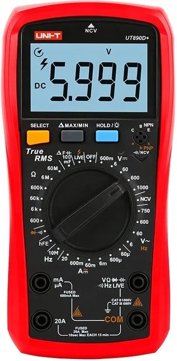 Skaitmeninis multimetras UNI-T UT890D+ NCV hFE 20A