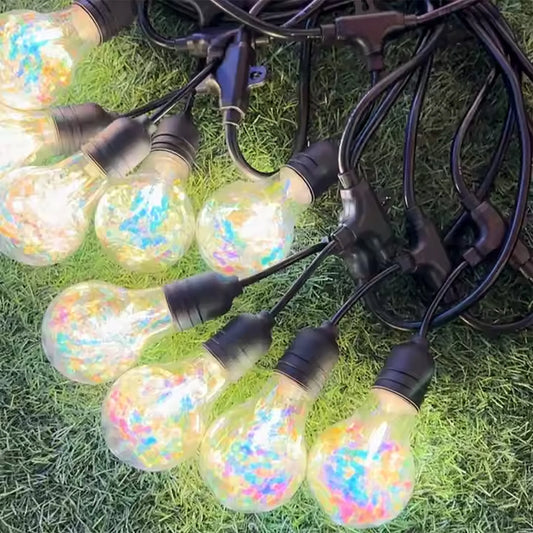Sodo girlianda 5m 10 LED E27 230V dekoratyvinės lemputės spalvotas akcentas