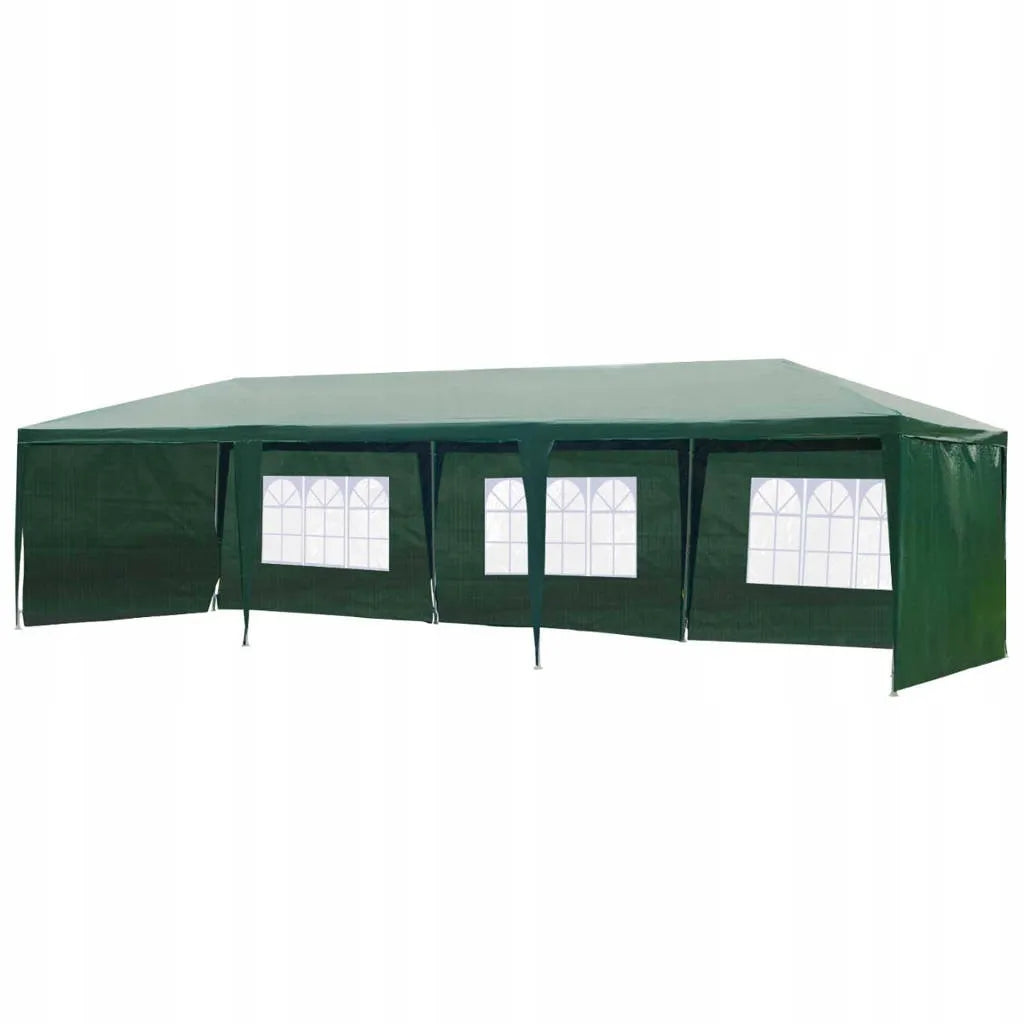 Sodo paviljonas vakarėliams ir maitinimui žalias 3x9 m + 8 sienelės
