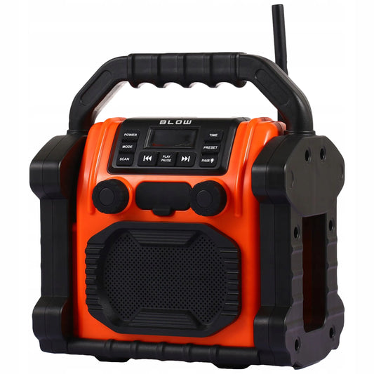 Statybinis radijas FM 20W RMS Bluetooth 5.1 su maitinimo banku USB-C AUX LED IP55