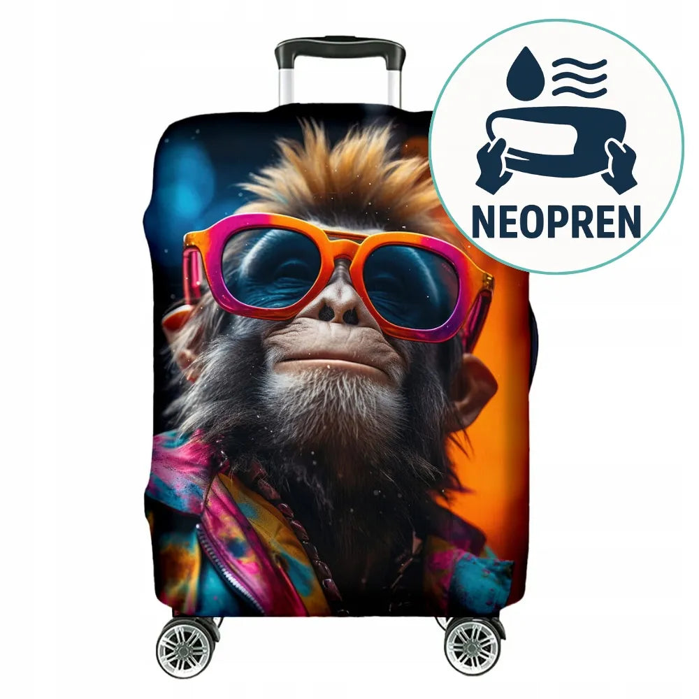 Storas apsauginis L dydžio didelio lagamino užvalkalas „Sunglasses Monkey“