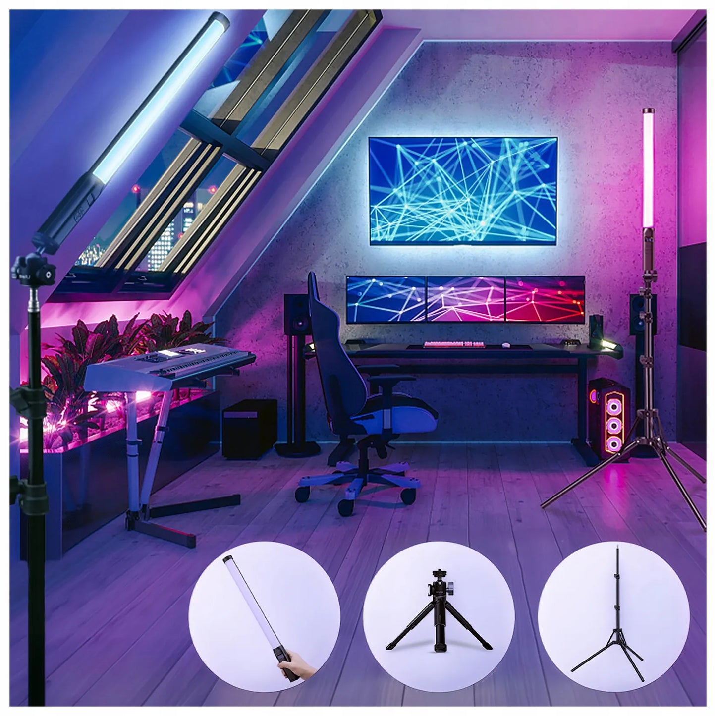 Studijinė RGB lempa Ulanzi VL119 VLOG šviesos kardas LED akumuliatorinė