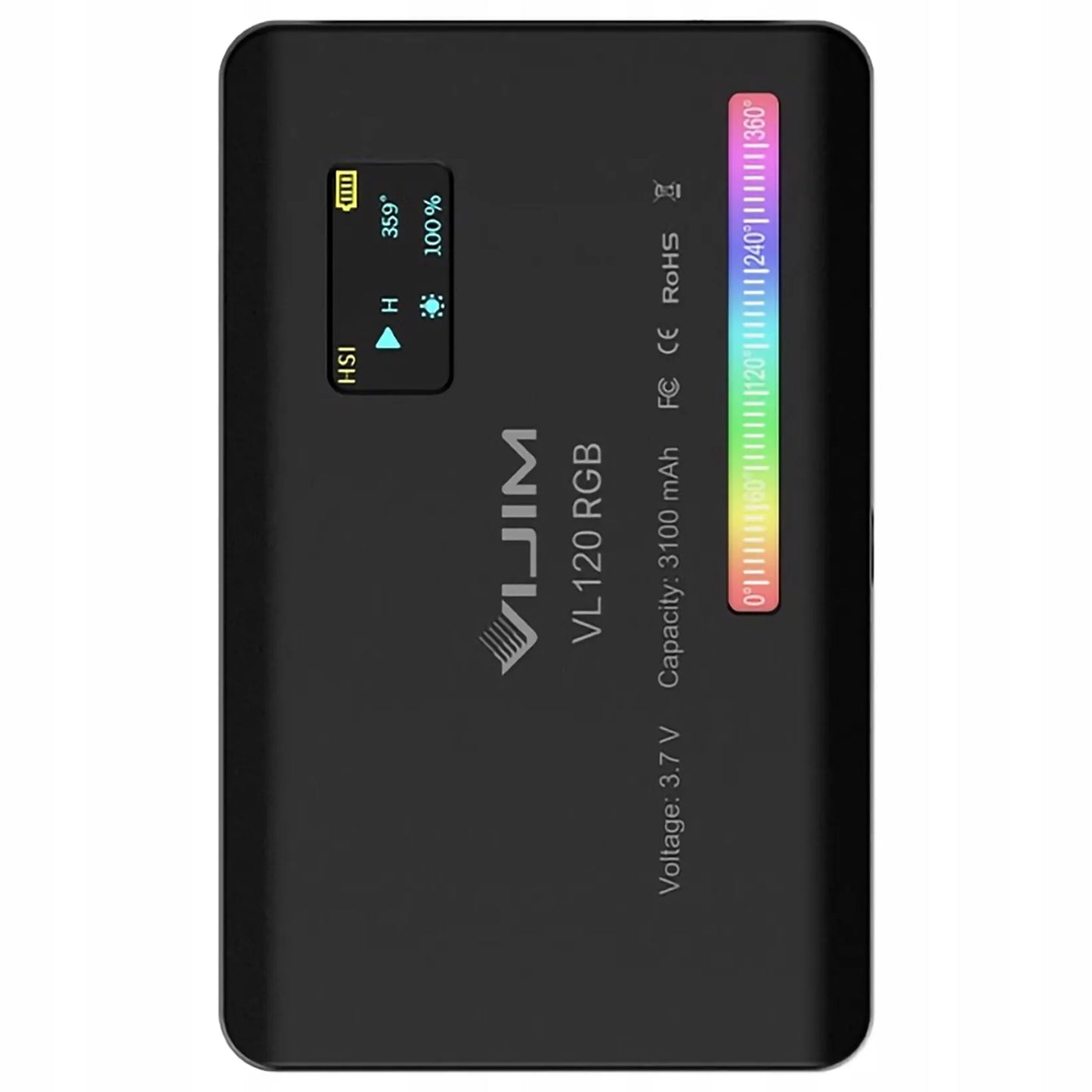 Ulanzi VL120 RGB LED lempa vaizdo kamerai, akumuliatorius 3100 mAh + priedai