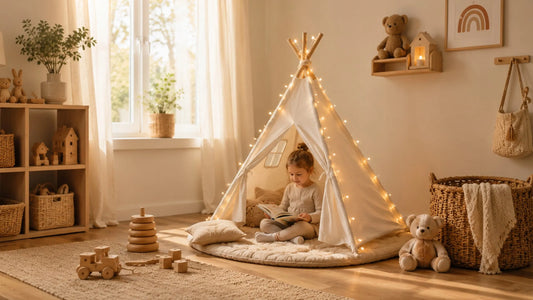Vaikiška tipi palapinė vigvamas indėniškas namelis žaidimams namuose ir sode