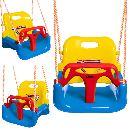 Vaikiškos sodo sūpynės COIL 3-in-1, kibirėlio formos, mėlynos