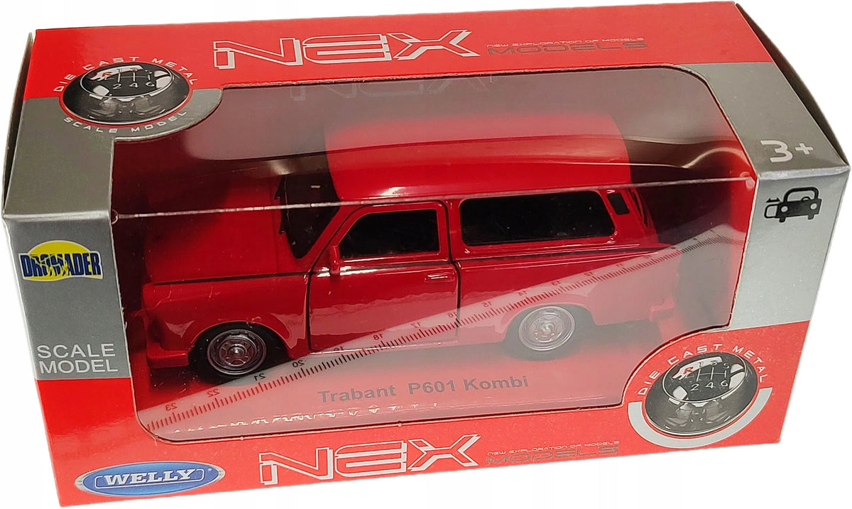 Welly metalinis „Trabant 601 Kombi“ modelis, 1:34 mastelis, ecru spalvos