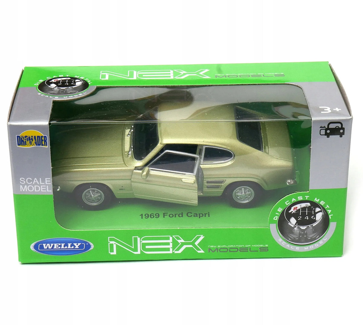 Welly Nex Ford Capri 1969 metalinis modelis, 1:34–1:39 mastelio