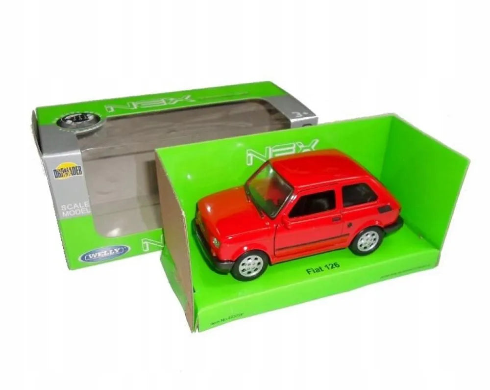 „Welly“ raudonas Fiat 126p „Maluch“ modelis 1:34 AE8