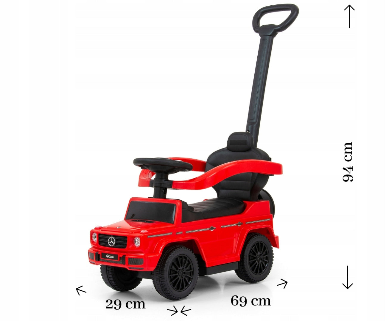 Vaikiškas automobilis MERCEDES stumdukas, vaikštynė su guminiais ratais, automobilis dovanai