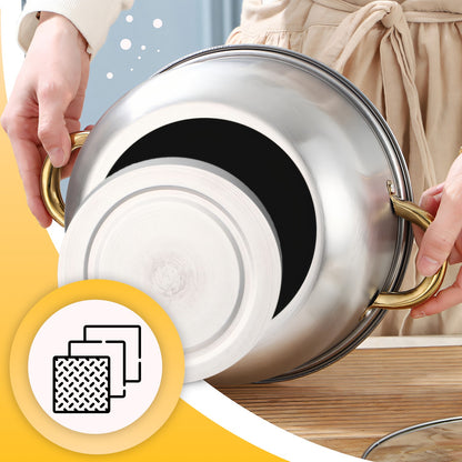 11 VIENETŲ VIRTUVĖS PUODŲ KOMPLEKTAS DUJOMS, INDUKCIJAI, ARBATINUKAS, KEPTUVĖ + DANGČIAI