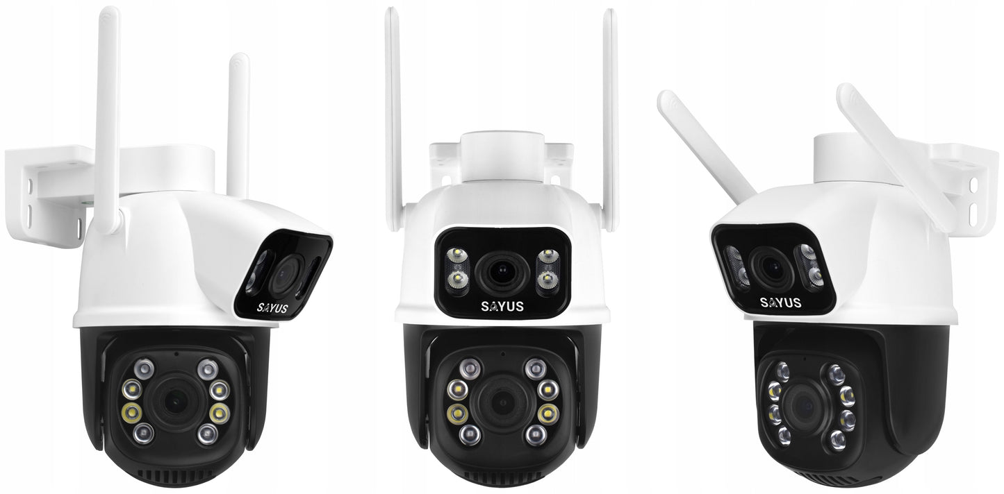 Lauko IP WiFi sukiojama kamera ICSEE su priartinimu, dviem objektyvais, 3MPx Ultra HD