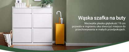 SoBuy Batų spintelė su 4 durelėmis ir 2 stalčiais prieškambariui FSR169-W