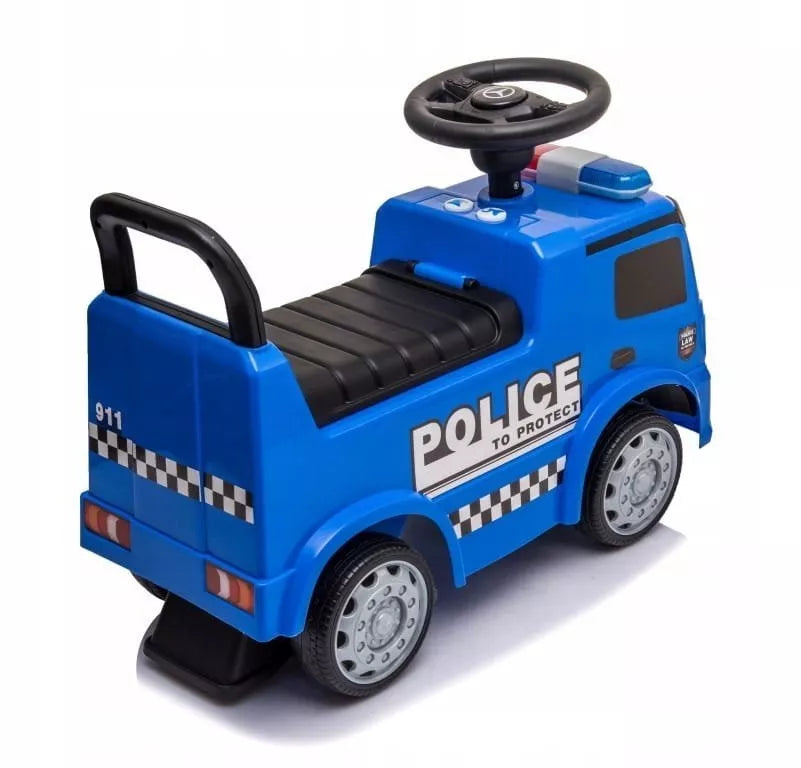 Vaikiškas policijos automobilis stumdukas vaikštynė Mercedes Antos berniukui