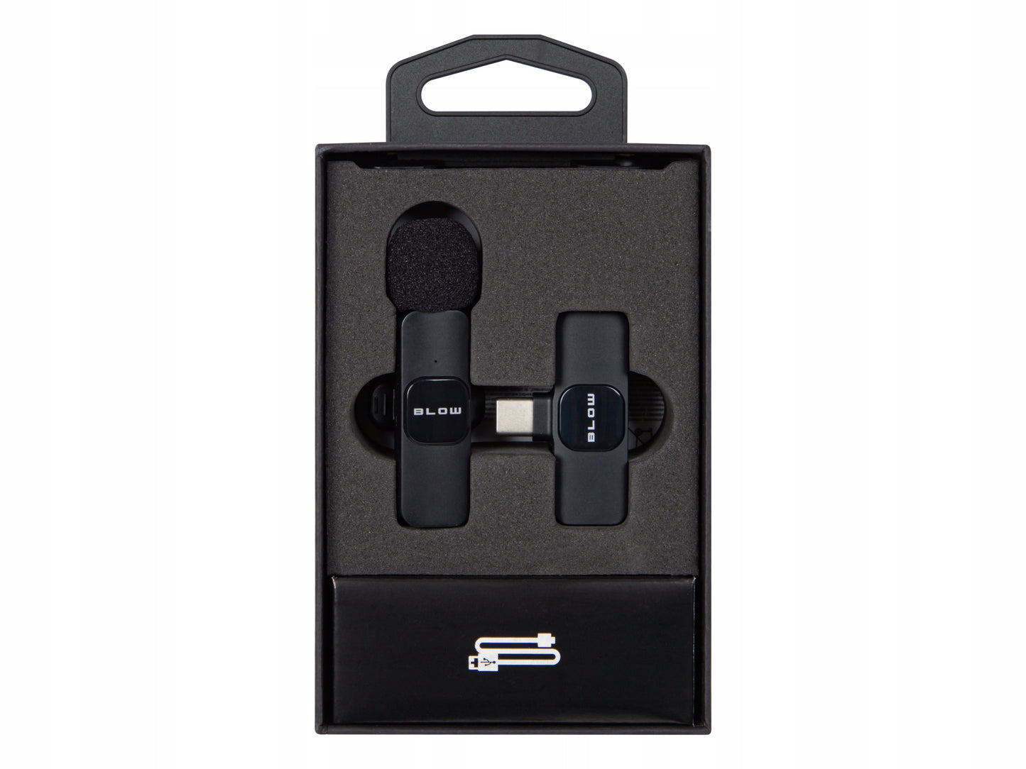 Belaidis apykaklinis mikrofonas-imtuvas Android telefonui, USB-C jungtis