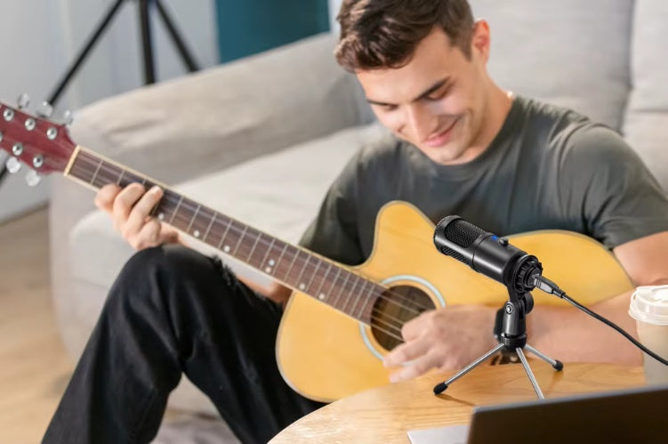 Mikrofonas New Bee USB kompiuteriui talpinis žaidimų stalinis + stovas