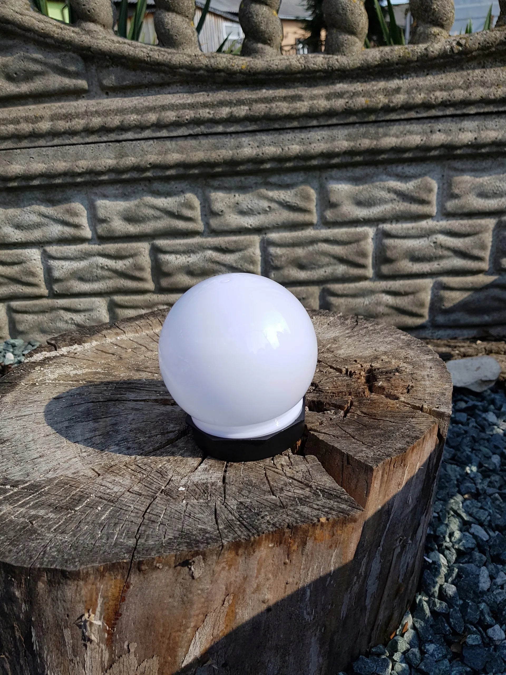 10 vienetų LED saulės energija maitinamų sodo lempų rinkinys, rutulio formos, 10 cm, šalta balta šviesa