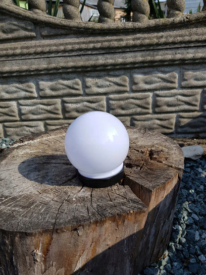 10 vienetų LED saulės energija maitinamų sodo lempų rinkinys, rutulio formos, 10 cm, šalta balta šviesa