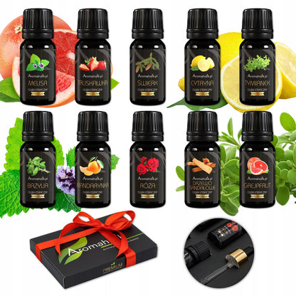 10 vnt. kvapniųjų aliejų rinkinys – natūralių aromatinių aliejų rinkinys Aromaholik Premium