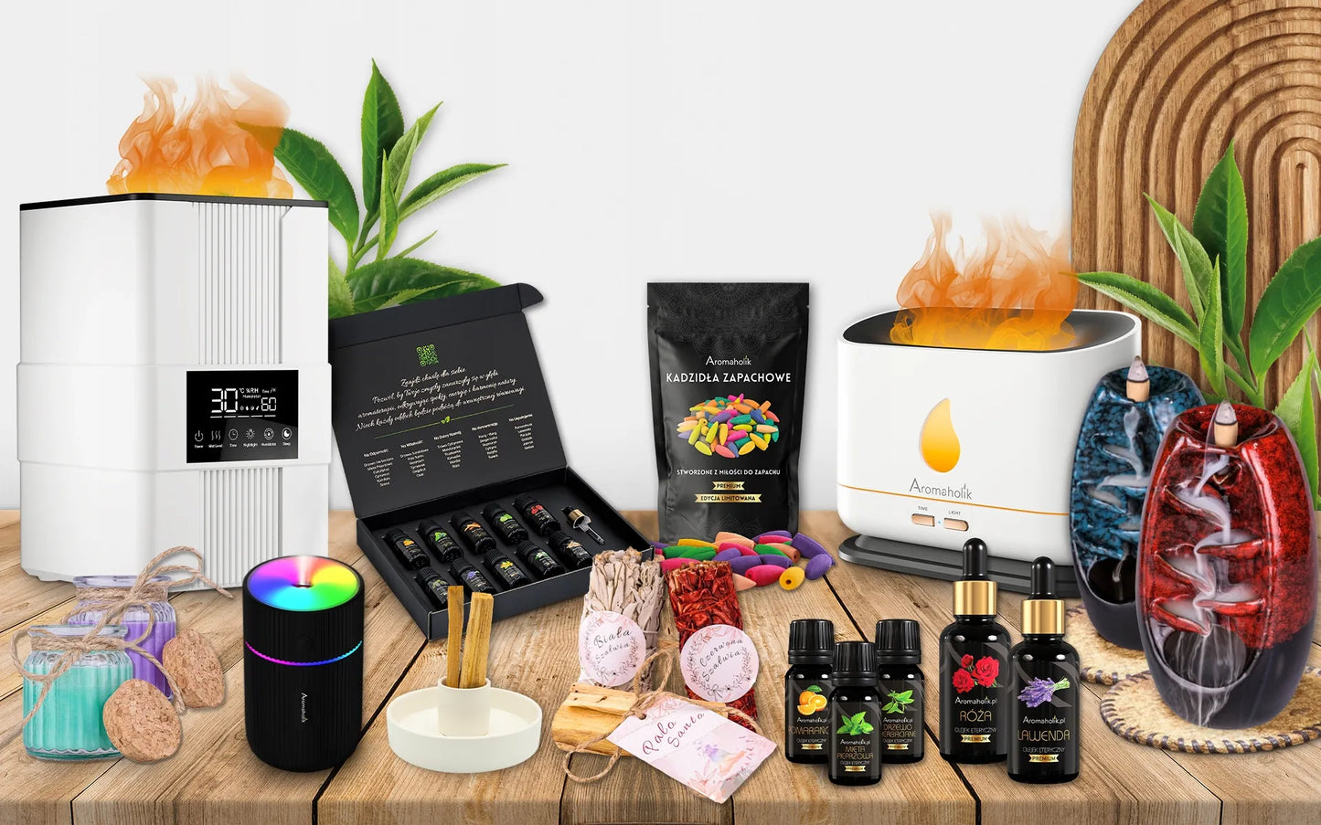 10 vnt. kvapniųjų aliejų rinkinys – natūralių aromatinių aliejų rinkinys Aromaholik Premium