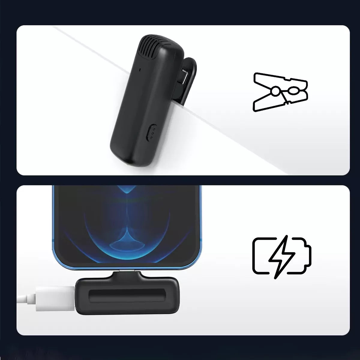 Belaidis Atlapinis Kondensatorinis Mikrofonas USB-C Bluetooth Telefonui