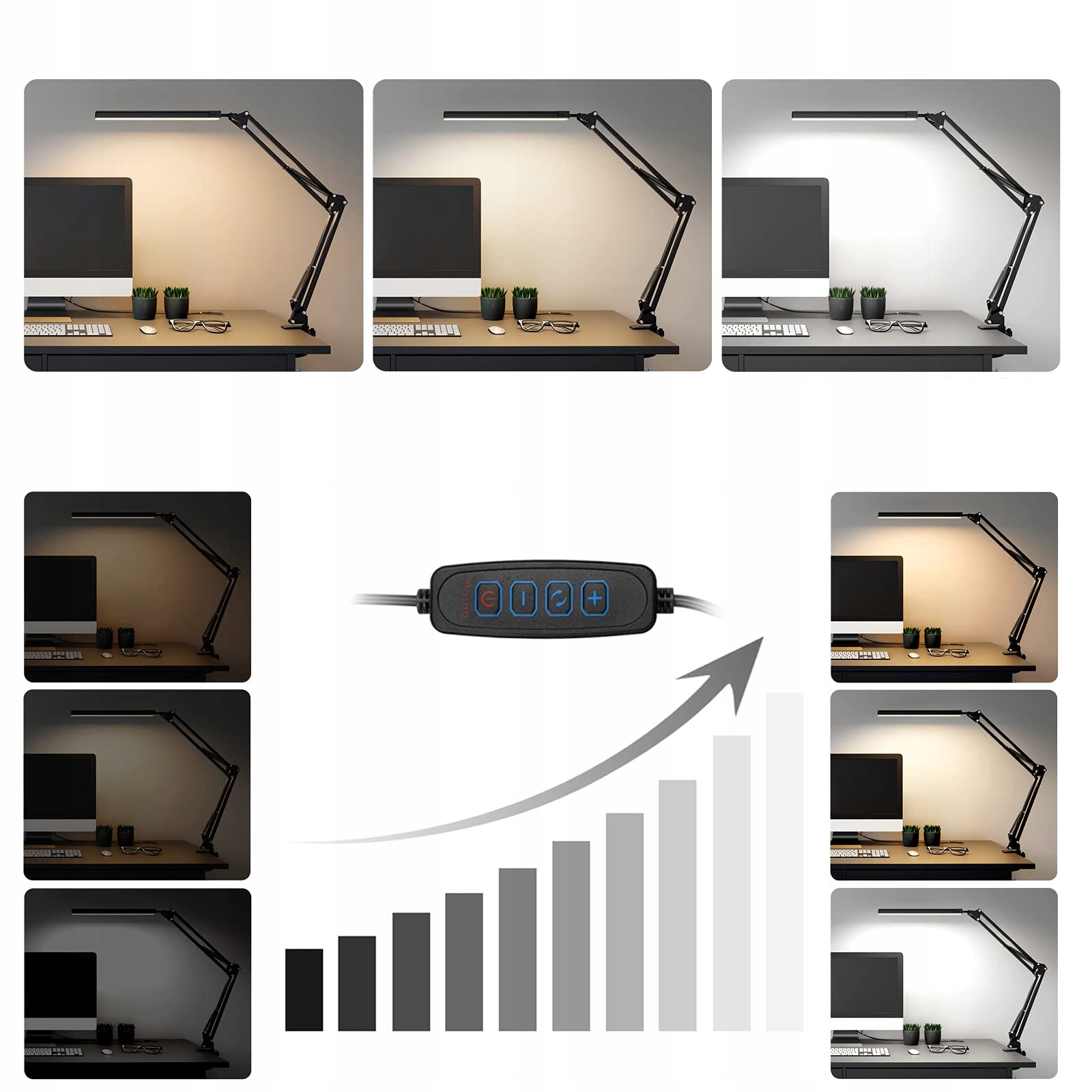 10W LED stalinė lempa prie rašomojo stalo mokyklai naktinė braižymo lempa reguliuojama