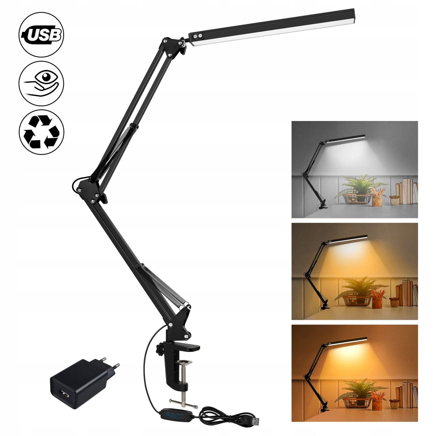 10W LED stalinė lempa prie rašomojo stalo mokyklai naktinė braižymo lempa reguliuojama