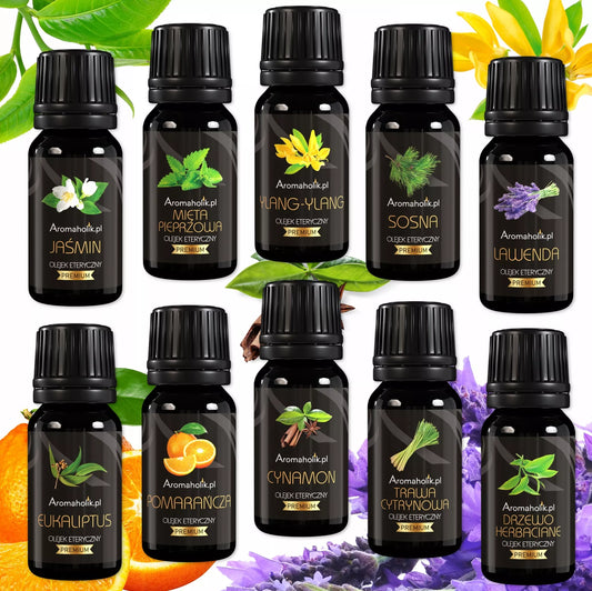 10x Eterinis Aliejus - 100% Natūralių Eterinių Aliejų Rinkinys Aromaterapijai