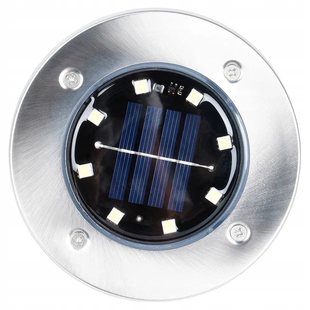 12x saulės energija maitinami sodo šviestuvai, įkasami LED disko formos šviestuvai su jutikliu