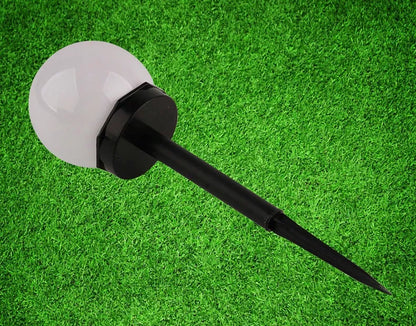 12x Solarinė sodo LED lempa, rutulio formos 10 cm stulpelis, smaigstoma dekoratyvinė lemputė