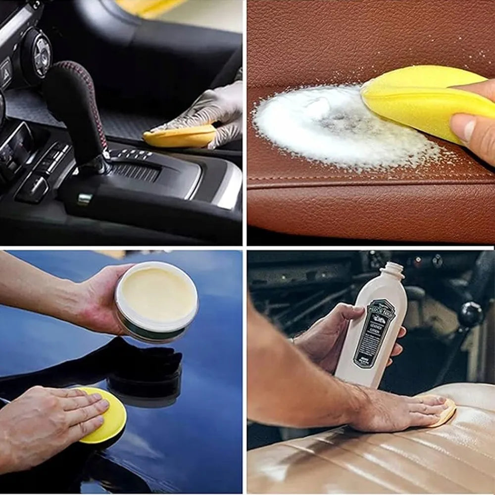 13 priemonių detalaus automobilių valymo rinkinys su šepetėliais