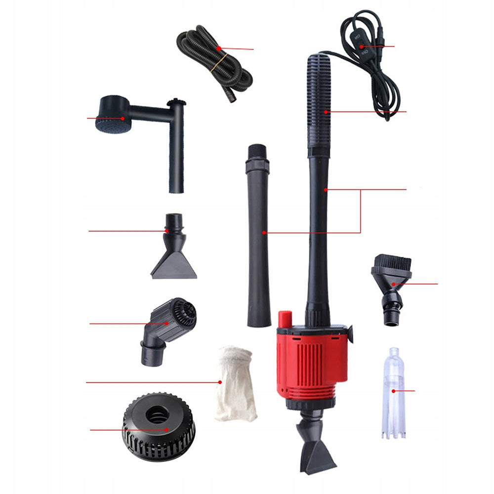 ELEKTRINIS AKVARIUMO VAKUUMINIS SIURBLYS 6 IN 1 ŽVYRO VALYMO RINKINYS