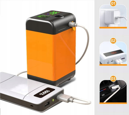 Nešiojamas kempingo dušas su elektrine 4800 mAh pompike