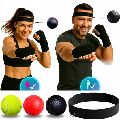 Reflekso kamuolys ant galvos bokso treniruočių rinkinys REFLEX BALL 3 vnt.