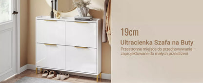 SoBuy Avalynė 4 atvartų balta prieškambario lentyna FSR206-GW