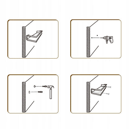 2 vnt. sieninės lentynos rinkinys, pakabinamos, su skersiniu, virtuvės sieninė lentyna