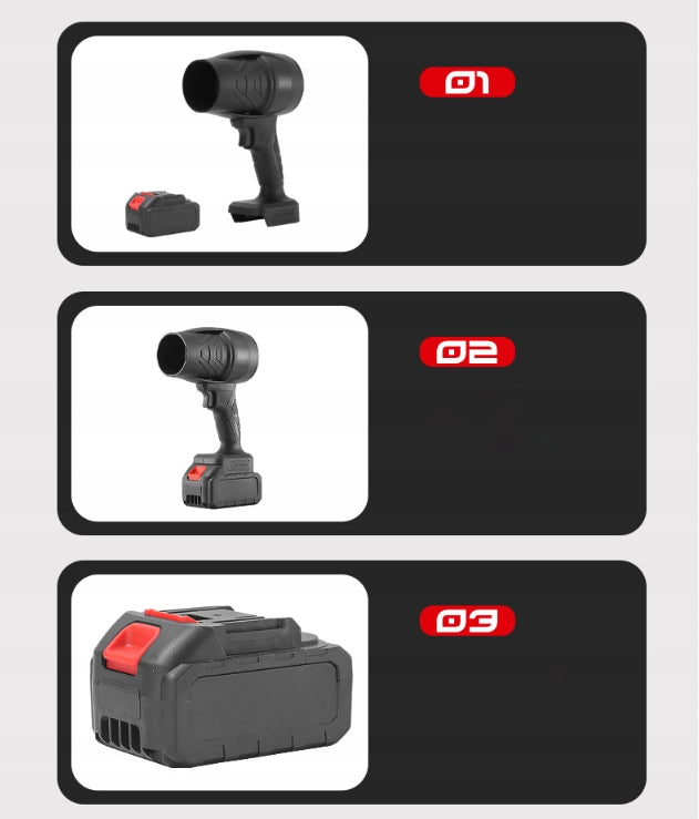 Belaidis akumuliatorinis lapų pūstuvas, turbokompresorius