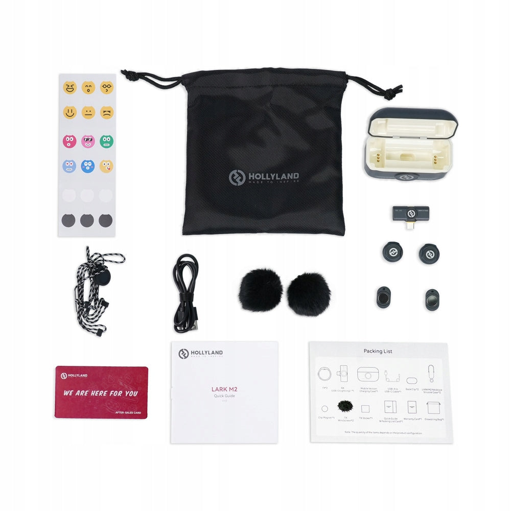 Bevielis apykaklinis mikrofonas Hollyland Lark M2 su USB-C 300m (2TX+1RX)