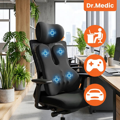 2 viename automobilio ir biuro pagalvė su masažuokliu ir šildymu DR.MEDIC